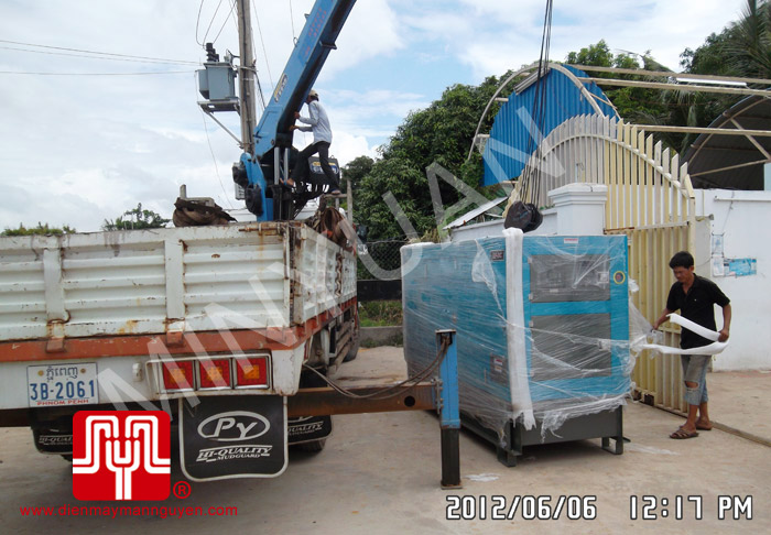 Tổ máy CUMMINS 140KVA bàn giao khách hàng Campichia ngày 6.6.2012