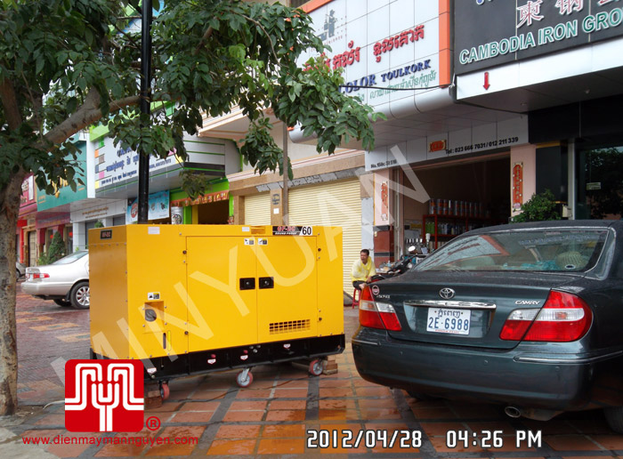 Tổ máy CUMMINS 60KVA bàn giao khách hàng Pnom Phenh ngày 28.4.2012