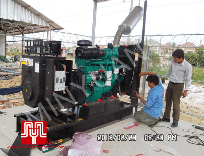 02 Tổ máy phát điện trần CUMMINS 160KVA và 450KVA bàn giao khách hàng Campuchia ngày 22.02.2013