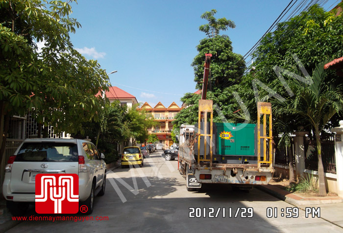 Tổ máy phát điện Isuzu 25 KVA bàn giao khách hàng Campuchia ngày 29.11.2012