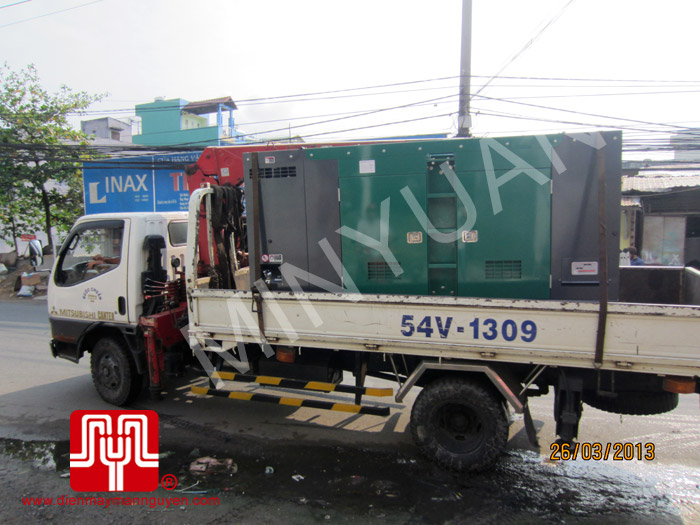 Tổ máy phát điện có vỏ CUMMINS 120KVA bàn giao khách hàng HCM ngày 26.3.2013