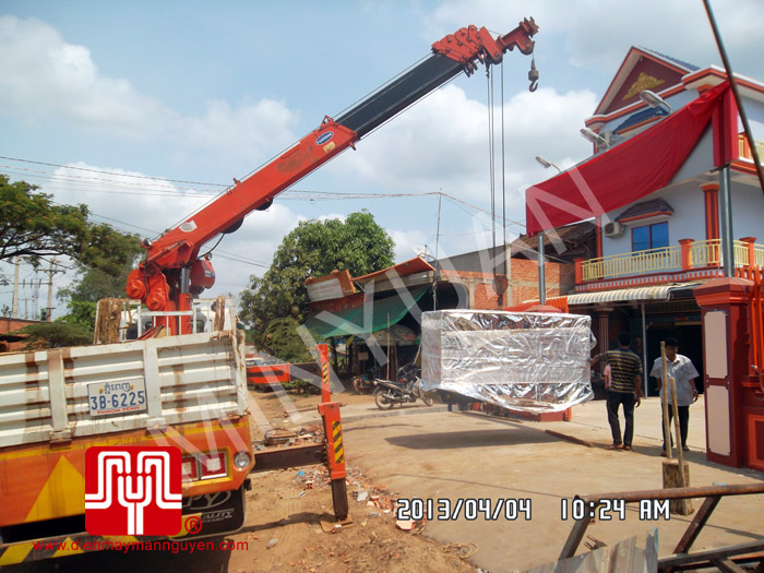 Tổ máy phát điện có vỏ CUMMINS 60KVA bàn giao khách hàng Campuchia ngày 4.4.2013