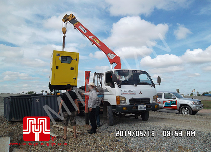 Máy phát điện Cummins 180kva có vỏ cách âm bàn giao tại Cambodia 19/05/2014