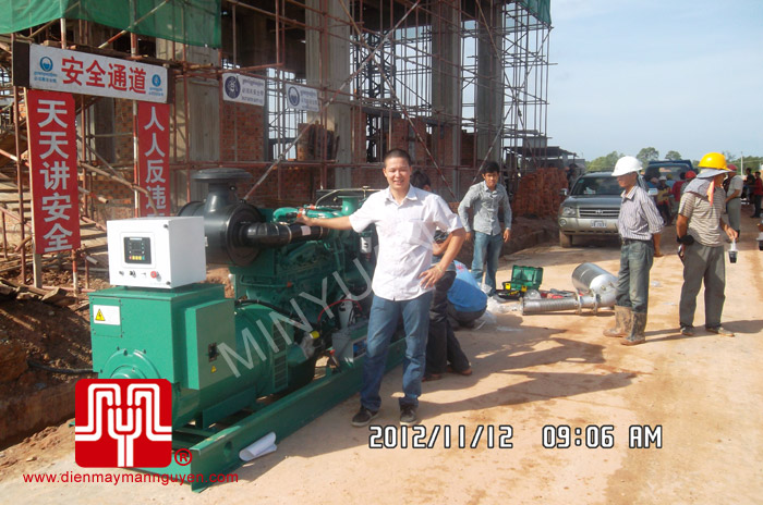 Tổ máy trần CUMMINS 312KVA bàn giao khách hàng Campuchia ngày 12.11.2012