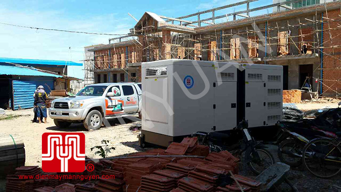 Máy phát điện Cummins 350kva có vỏ cách âm bàn giao tại Cambodia 10/06/2014