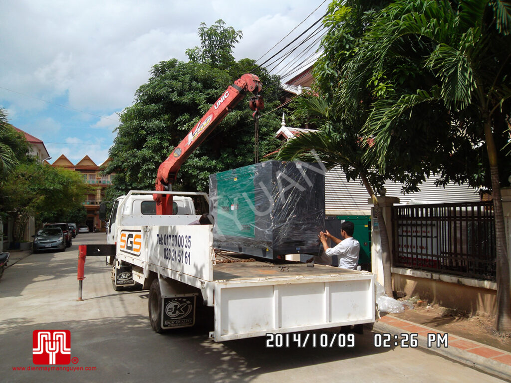 Máy phát điện Cummins 60kva có vỏ cách âm bàn giao tại Cambodia 09/10/2014