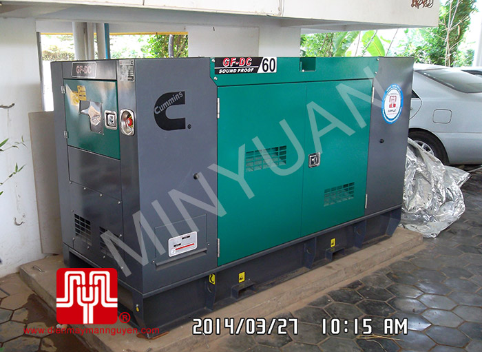 Máy phát điện Cummins 60kva có vỏ cách âm giao tại Cambodia 27/03/2014