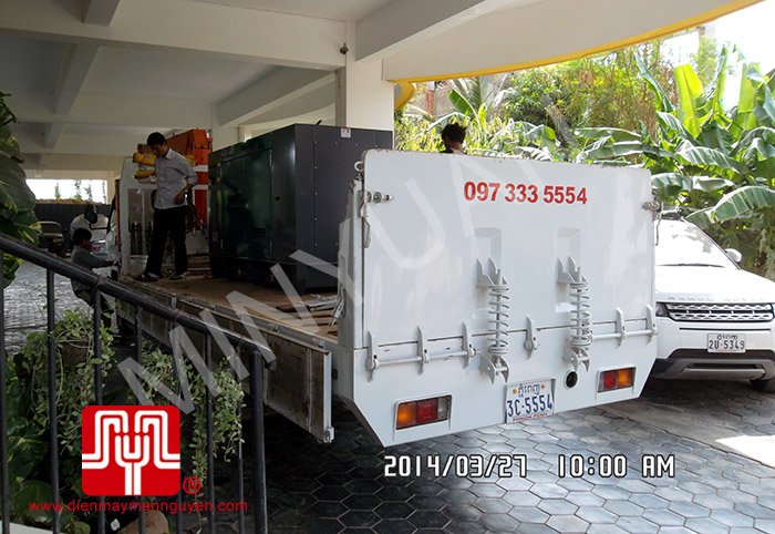 Máy phát điện Cummins 60kva có vỏ cách âm giao tại Cambodia 27/03/2014