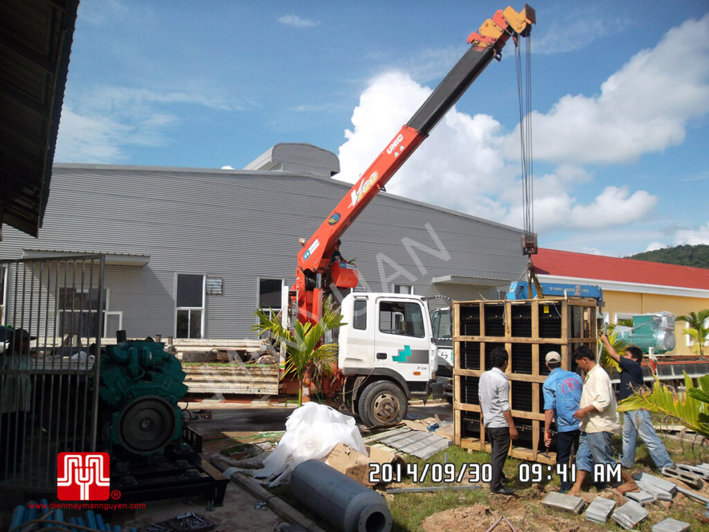 Máy phát điện Cummins 825kva có vỏ cách âm bàn giao tại Cambodia 30/09/2014