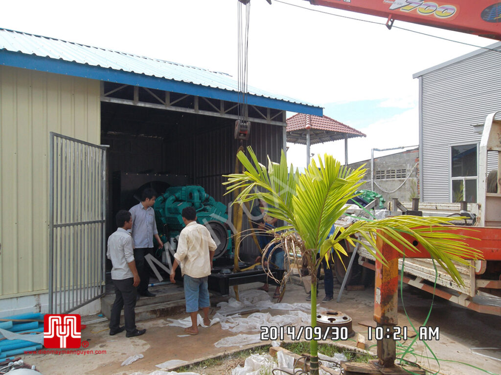 Máy phát điện Cummins 825kva có vỏ cách âm bàn giao tại Cambodia 30/09/2014