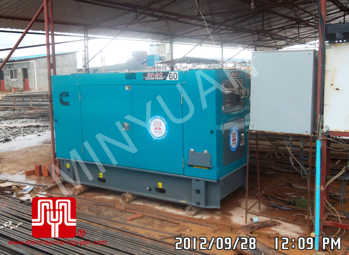 Tổ máy có vỏ CUMMINS 60KVA bàn giao khách hàng Campuchia ngày 28.9.2012